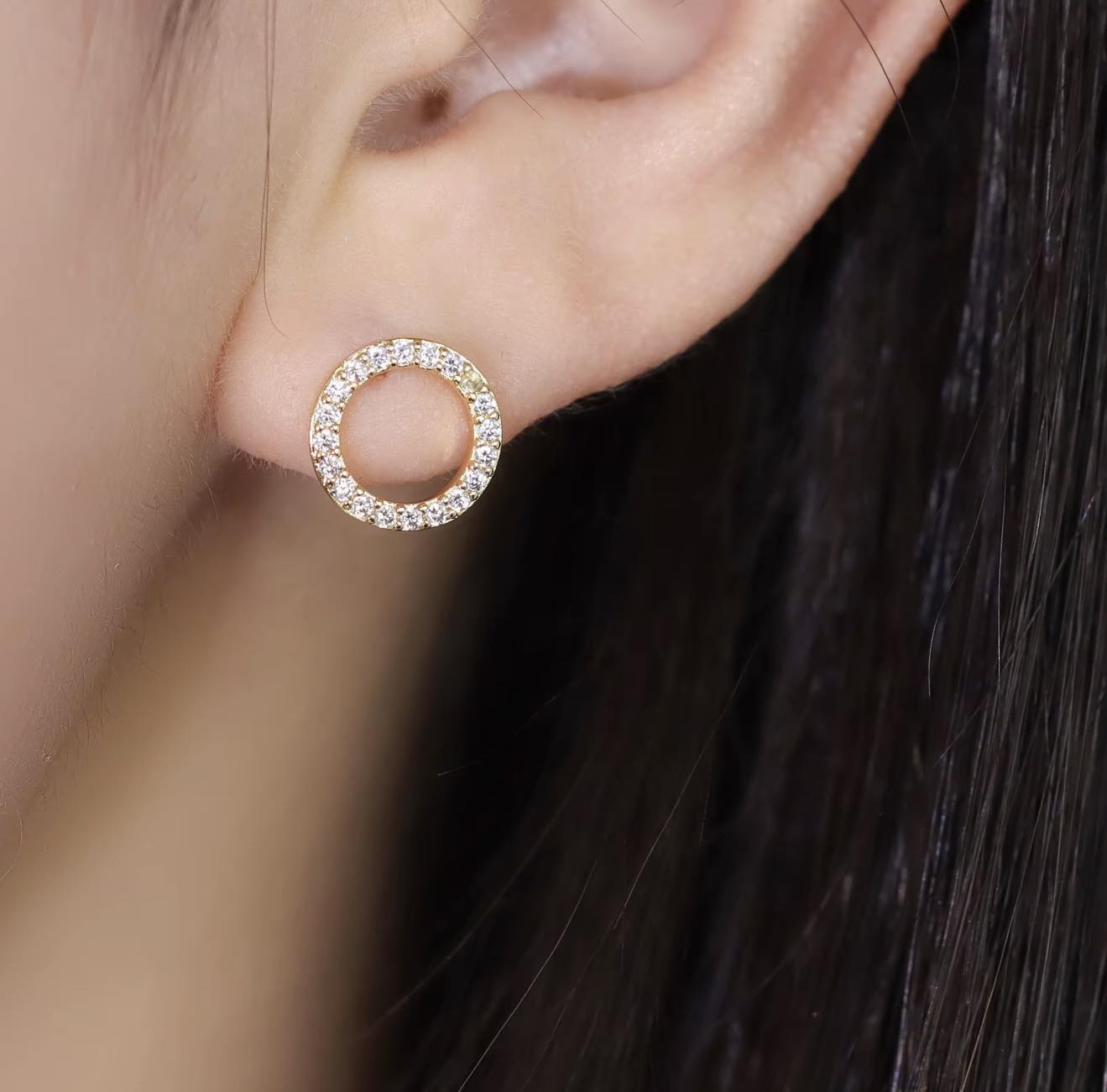 Circle Stud Earrings