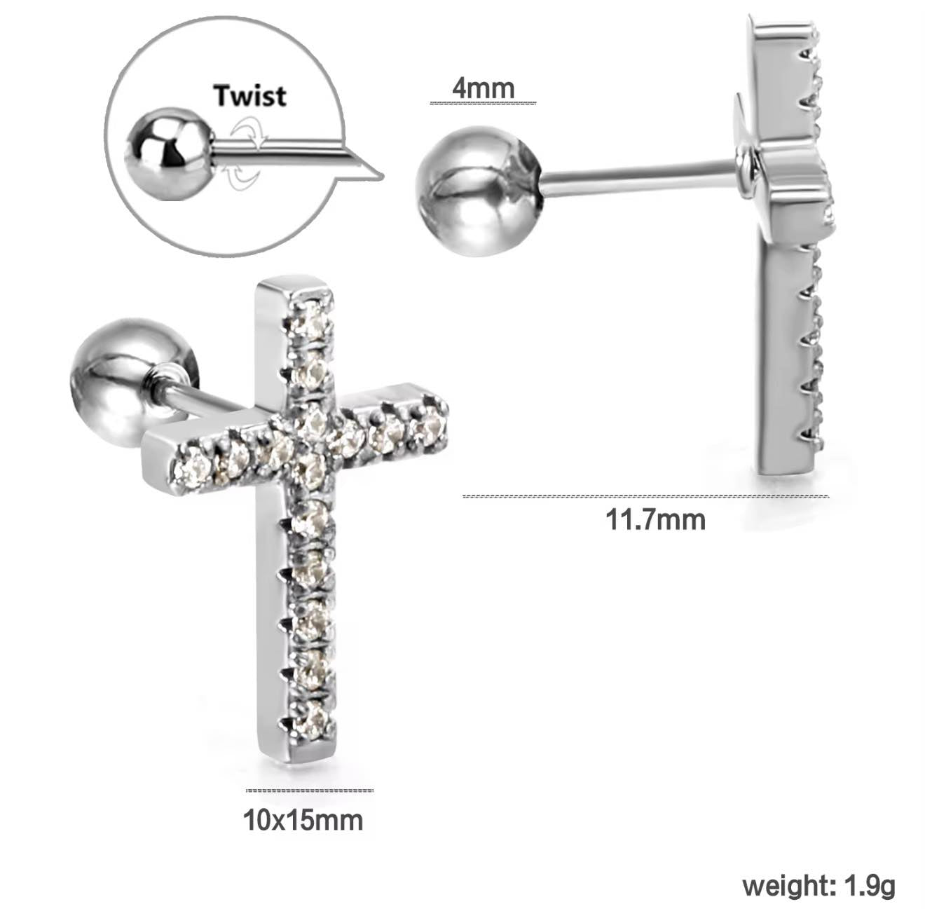 Cross Stud Earrings