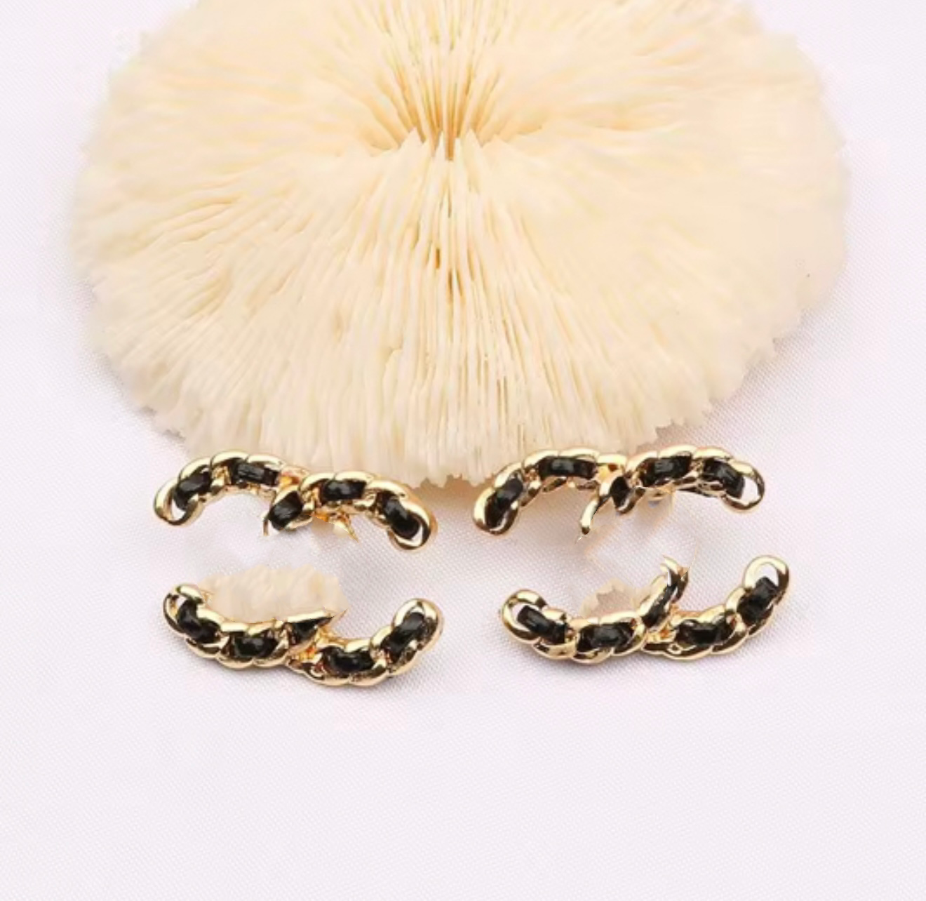 Black C Earrings