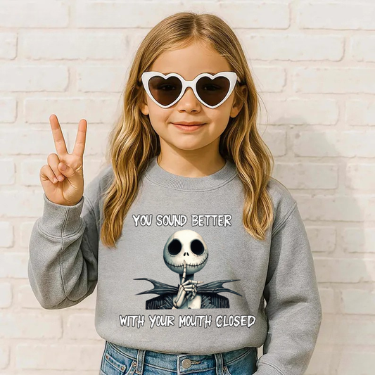 YOUTH Mouth Closed Skellington