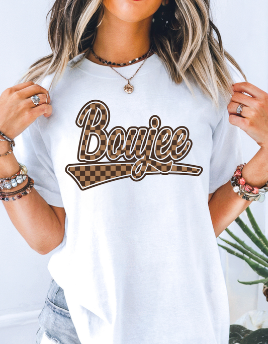 Brown Checkered Boujee