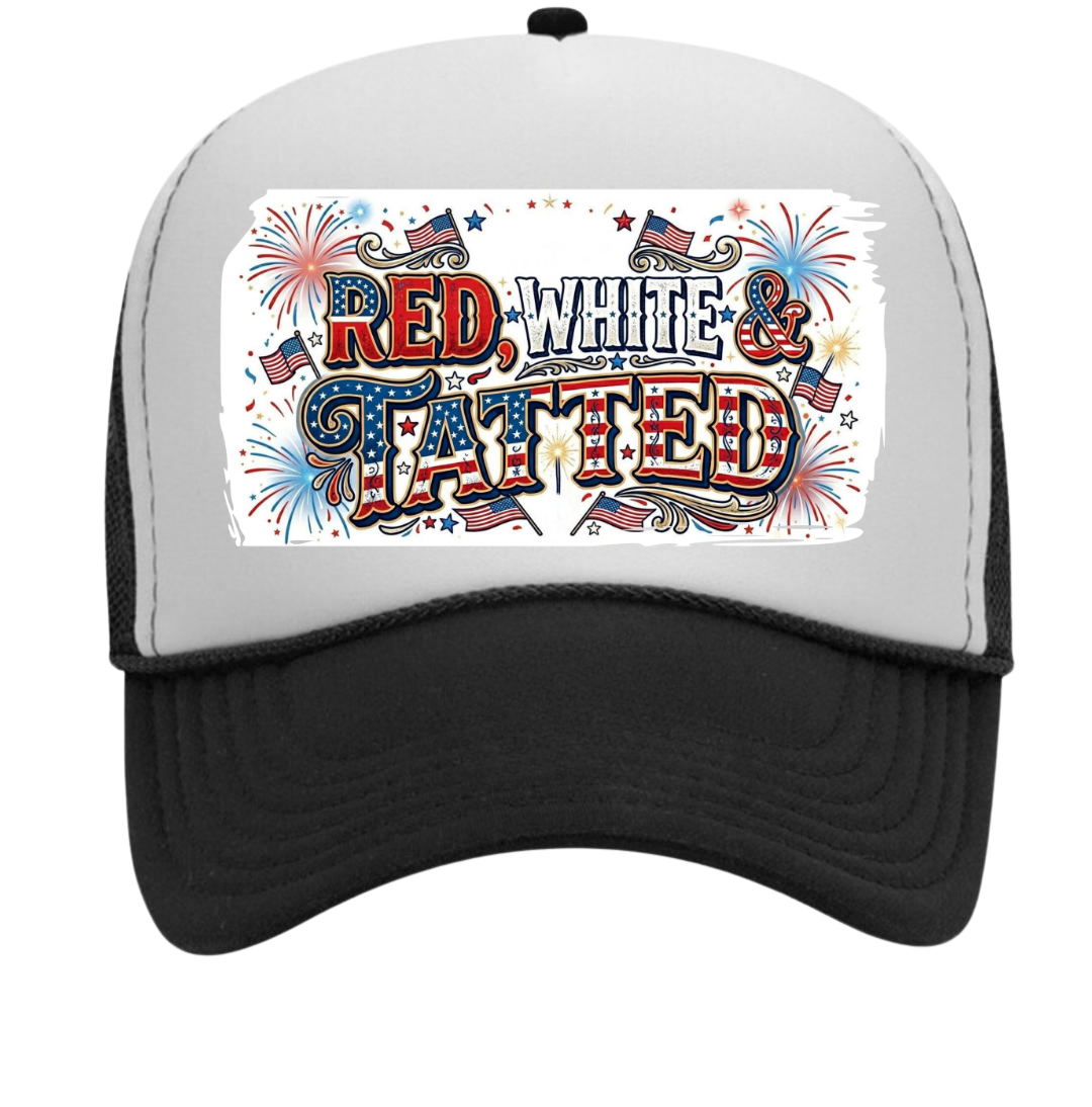 Red, White, & Tatted Trucker Hat