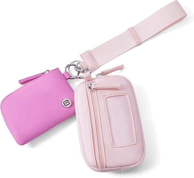 Dual Pouch Keychain Wristlet Wallet