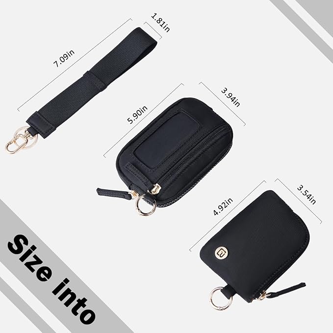 Dual Pouch Keychain Wristlet Wallet