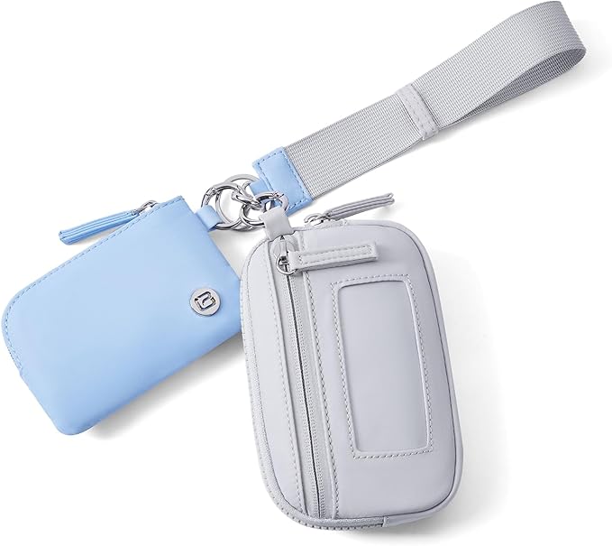 Dual Pouch Keychain Wristlet Wallet