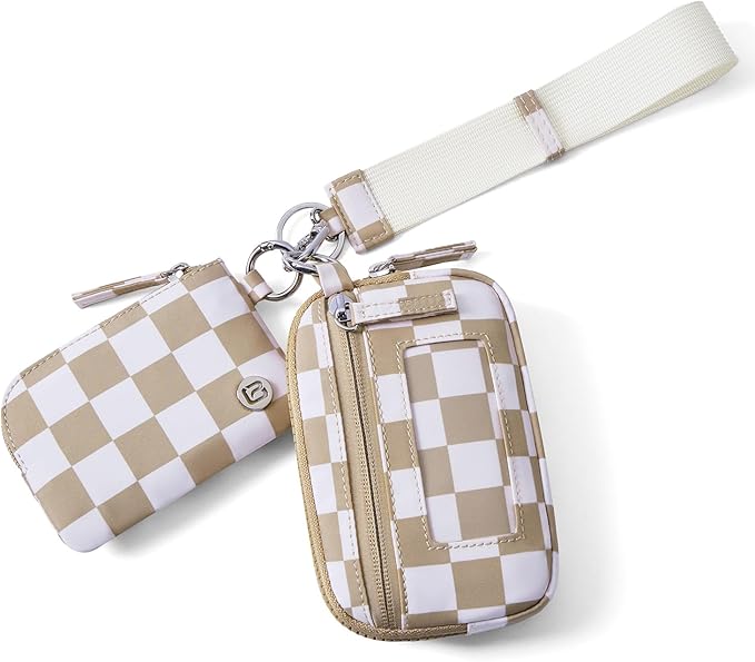 Dual Pouch Keychain Wristlet Wallet