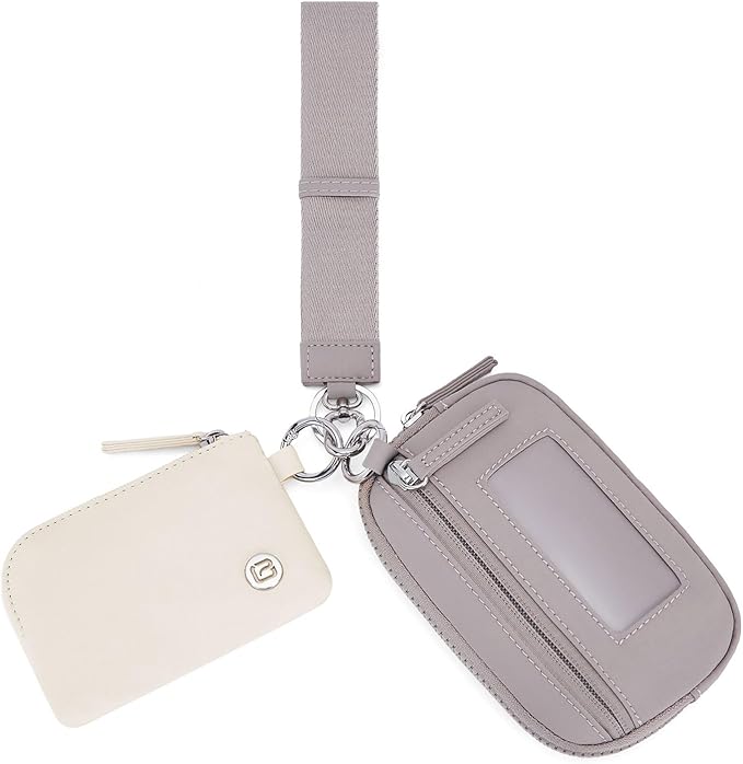 Dual Pouch Keychain Wristlet Wallet