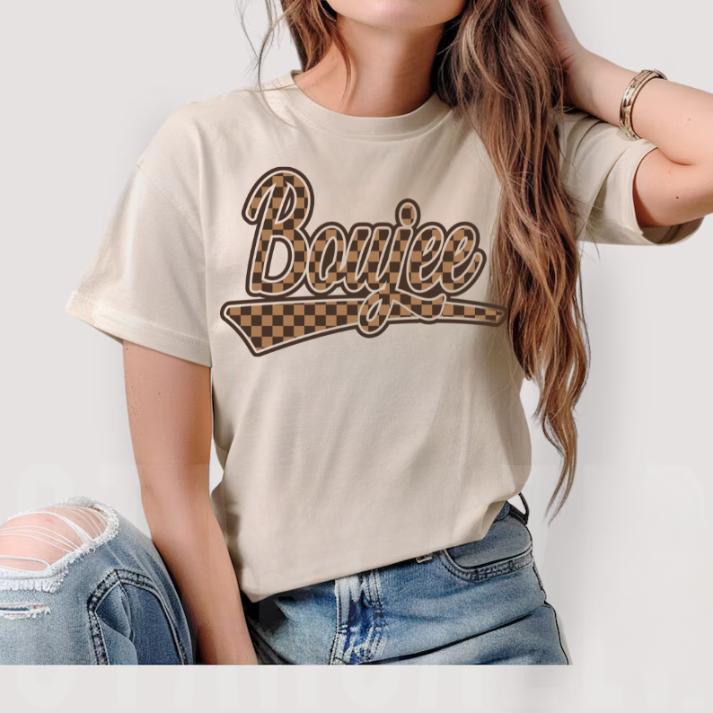 Brown Checkered Boujee