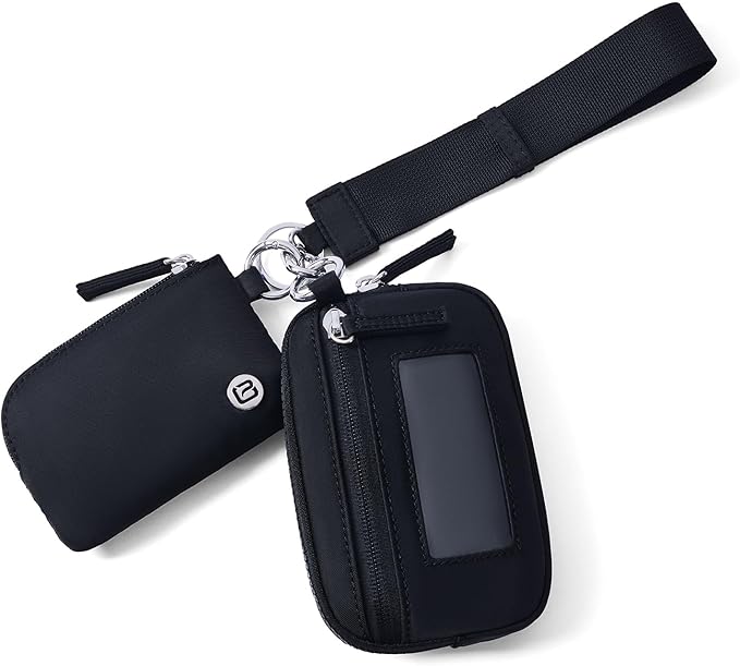 Dual Pouch Keychain Wristlet Wallet