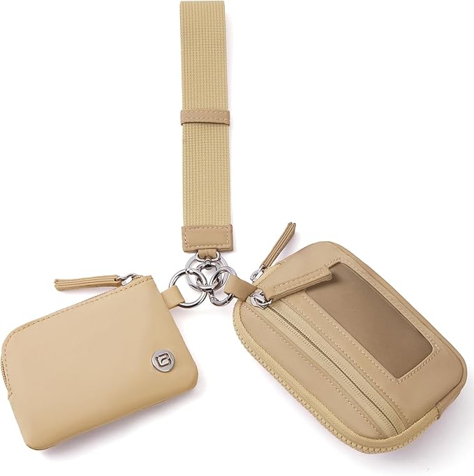 Dual Pouch Keychain Wristlet Wallet