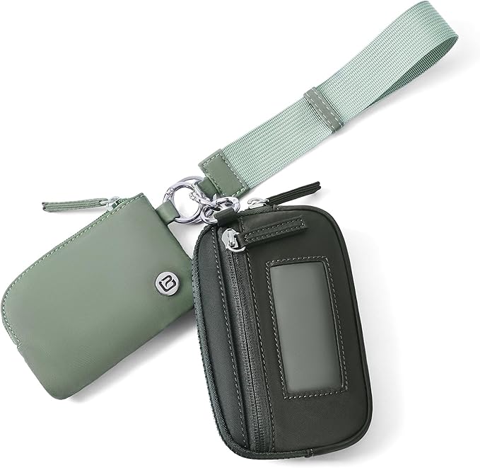 Dual Pouch Keychain Wristlet Wallet