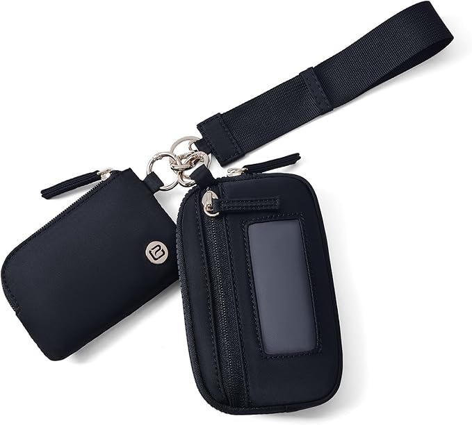 Dual Pouch Keychain Wristlet Wallet