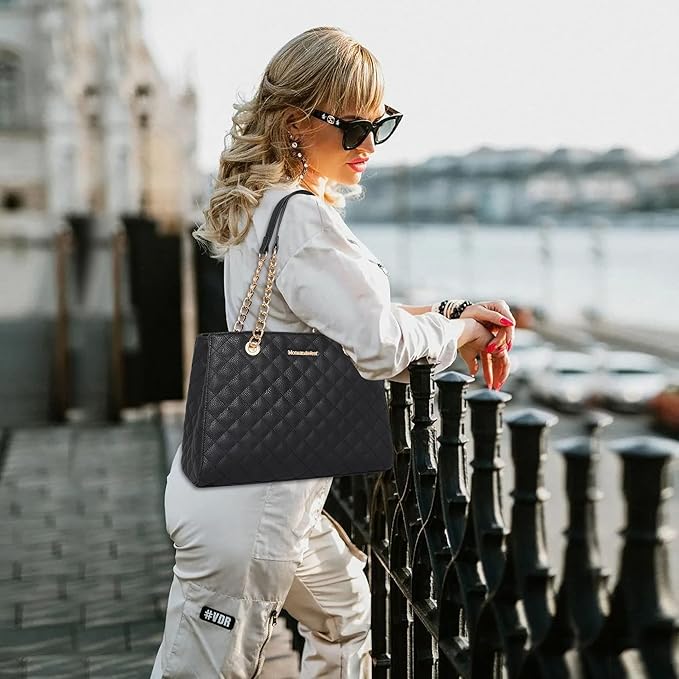 Montana West MEDIUM Quilted Tote Bag