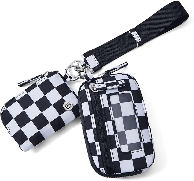 Dual Pouch Keychain Wristlet Wallet