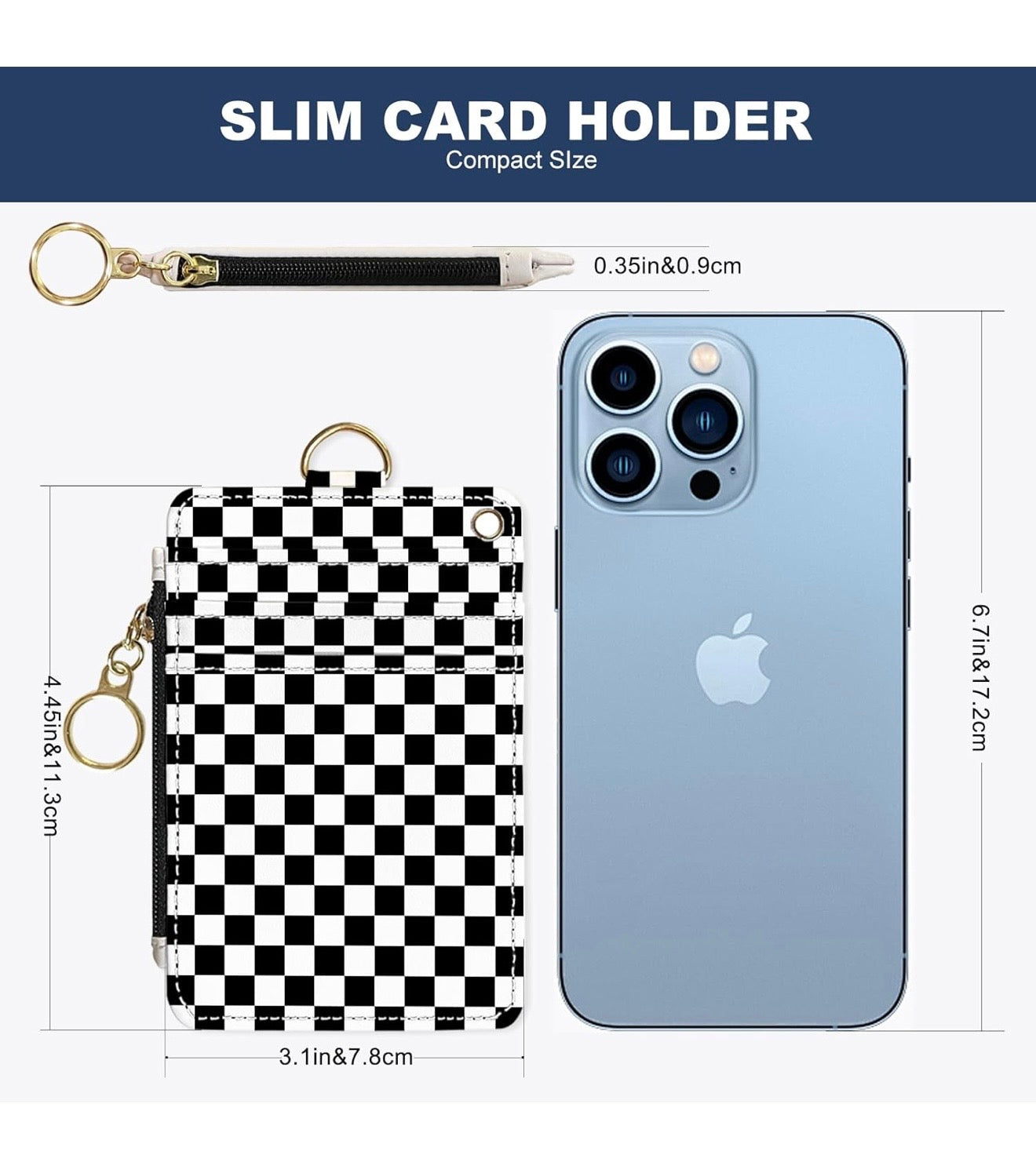 Checkered Card Wallet