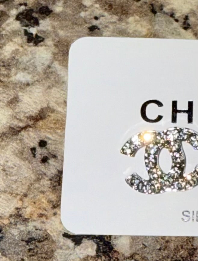 Silver C Earrings